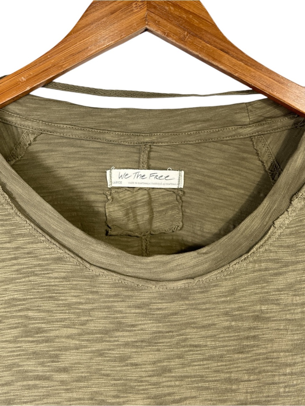 Free People We The Free Arden Tee Size Large in Olive Green - Picture 3 of 7